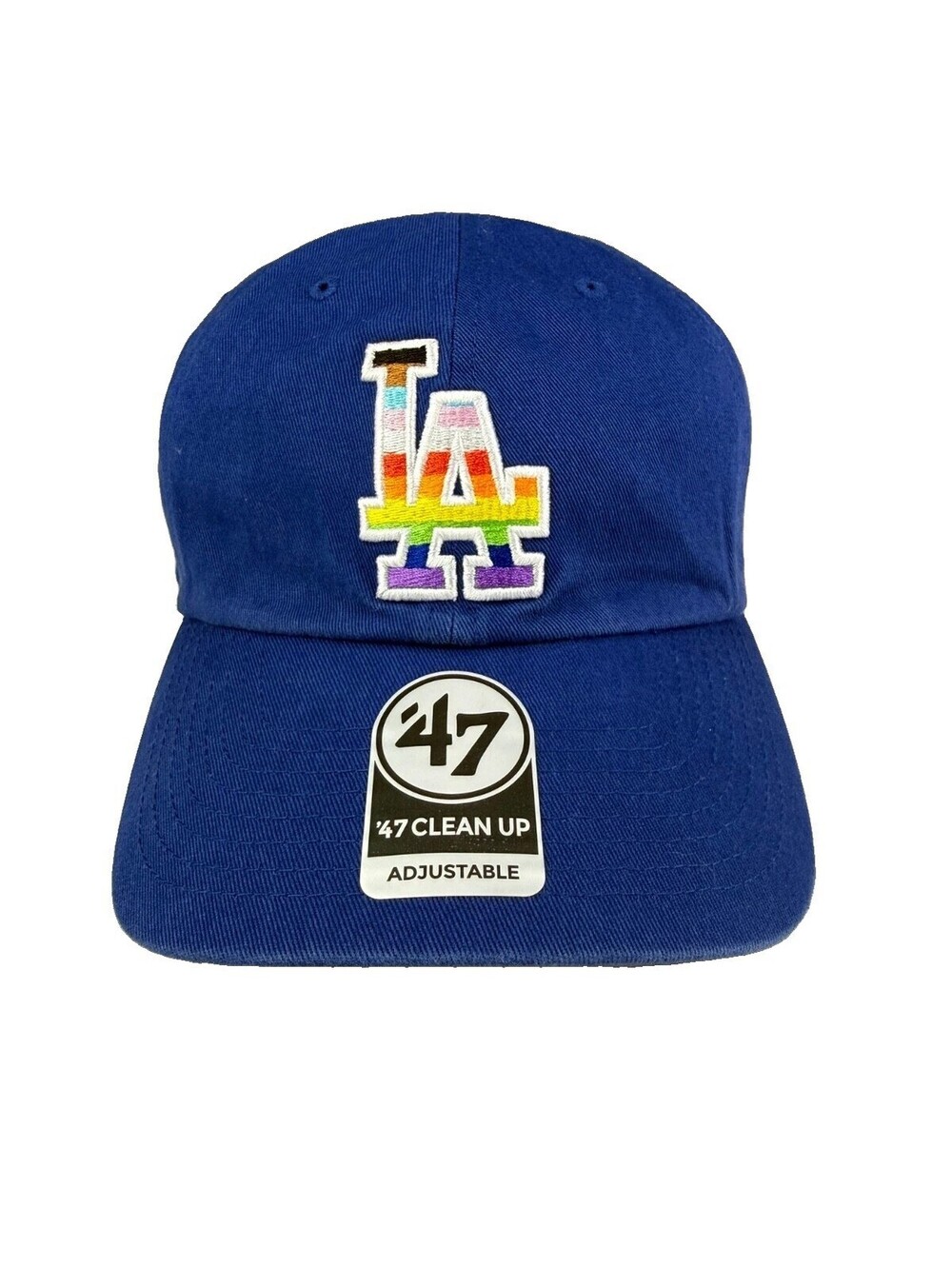 Los Angeles Dodgers 47 Brand Clean Up Pride Hat Royal Blue MLB Rainbow Logo Stra